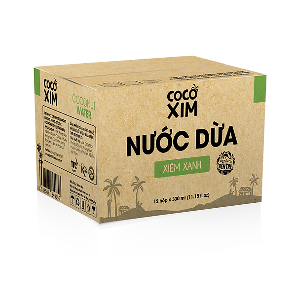 Thùng 12 Hộp Nước Dừa Cocoxim Xanh (330ml x12 Hộp)