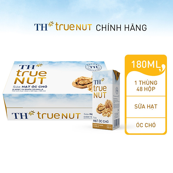 Thùng 48 hộp sữa hạt óc chó TH true NUT 180 ml (180 ml x 48)