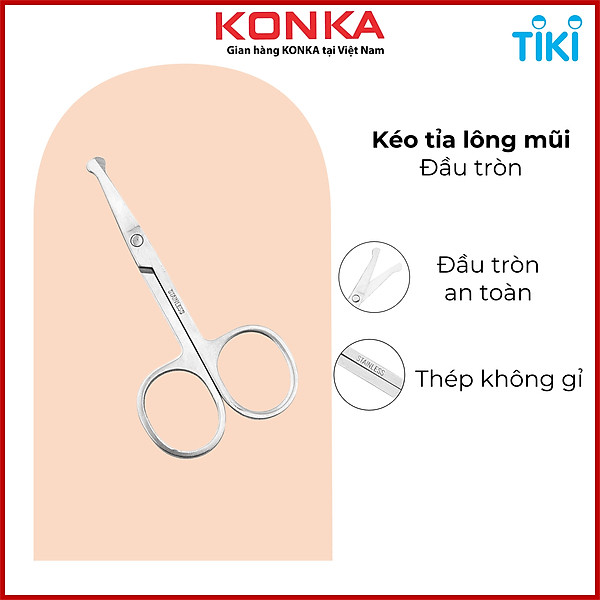 Kéo cắt tỉa lông mũi đầu tròn An Toàn, Thép Không Gỉ Cao Cấp, Thiết Kế Nhỏ - Gọn - Nhẹ - An toàn