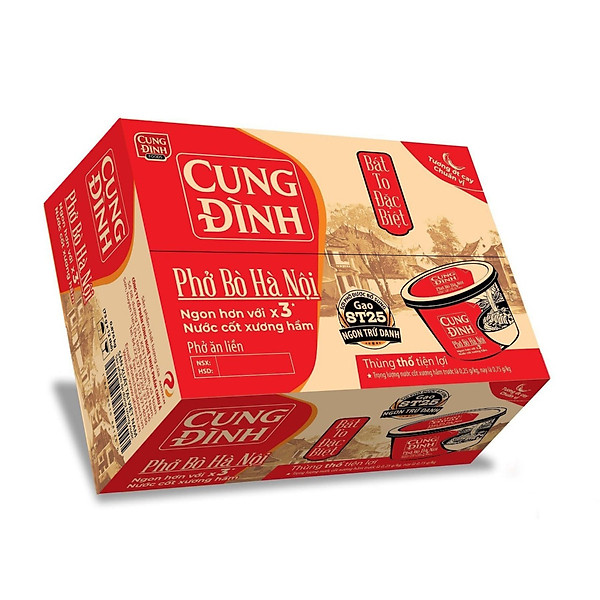 Thùng 12 Hộp Phở Bò Hà Nội Cung Đình