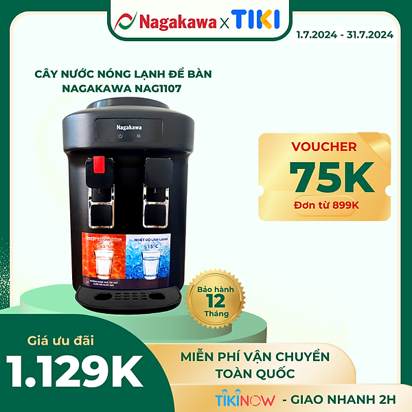 Cây nước nóng lạnh để bàn Nagakawa NAG1107 (500W) - Hàng Chính Hãng