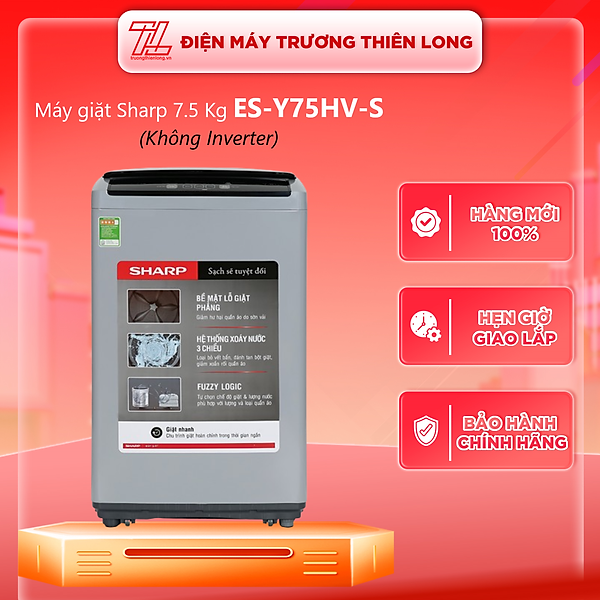 Máy Giặt Sharp Inverter 7.5 Kg ES-Y75HV-S -Hàng chính hãng( Chỉ giao HCM)