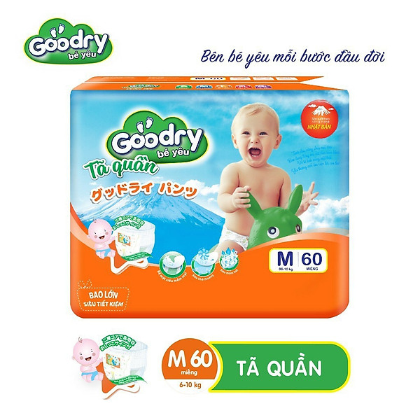 Tã/Bỉm Quần Goodry Cao Cấp M60+8 / L54+8 / Xl48+8 / Xxl44+8