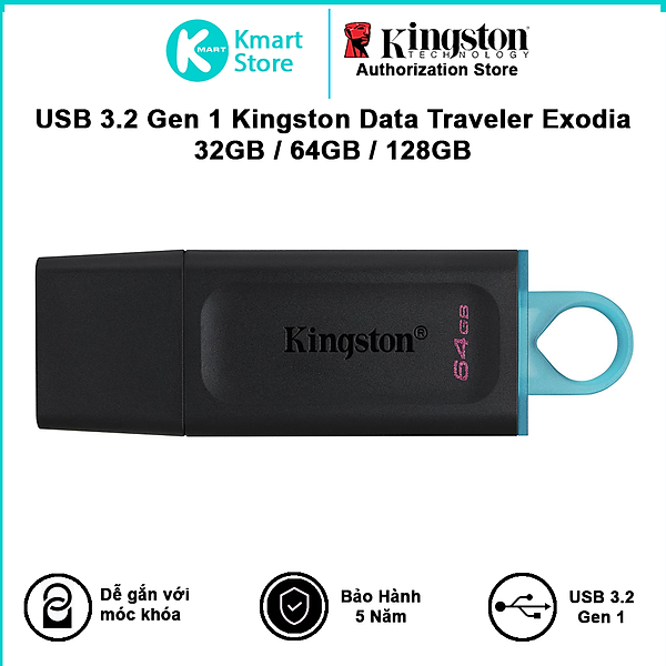 USB Kingston 64GB DataTraveler Exodia(DTX/64GB) - Hàng chính hãng