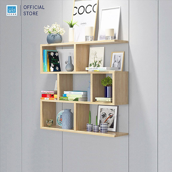 Kệ Sách Gỗ Treo Tường 4 Tầng Rộng 20cm Thương Hiệu SIB Decor (Nhiều Màu) KT06