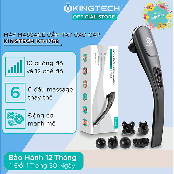 Máy Massage Cầm Tay Đa Năng KINGTECH KT1768 - Mát Xa Chuyên Sâu Cho Cổ, Vai Gáy, Bụng, Lưng, Cánh Tay, Chân - Giảm Đau Mỏi Toàn Thân Cho Dân Văn Phòng, Gymer, Người Già, Người Lao Động Nặng - Món Quà Tuyệt Vời Cho Ông Bà, Bố Mẹ - Hàng Chính Hãng