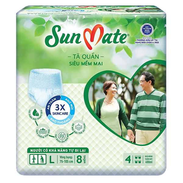 Tã Quần Người Lớn Sunmate Mềm Mại L8 (8 Miếng)