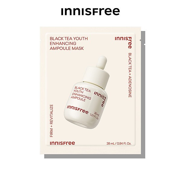 Mặt nạ phục hồi da innisfree Black Tea Youth Enhancing Ampoule Mask 28ml (New 2023)