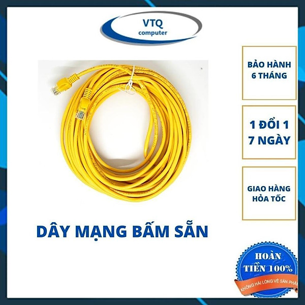 Dây cáp mạng dây mạng Lan bấm sẵn 2 đầu Cat 5E 01.5M 2M 3M 5M cao cấp bền bỉ ổn định giao màu ngẫu nhiên
