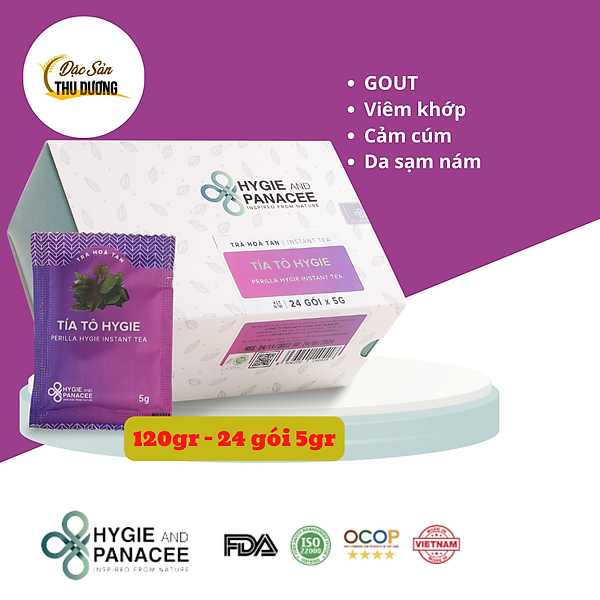 Trà hòa tan TÍA TÔ Hygie - Hỗ trợ người GOUT, sạm nám da, viêm khớp, cảm cúm