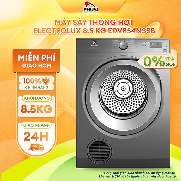 Máy sấy quần áo Electrolux EDV854N3SB ( 8.5kg) - Hàng Chính hãng bảo hành 24 tháng