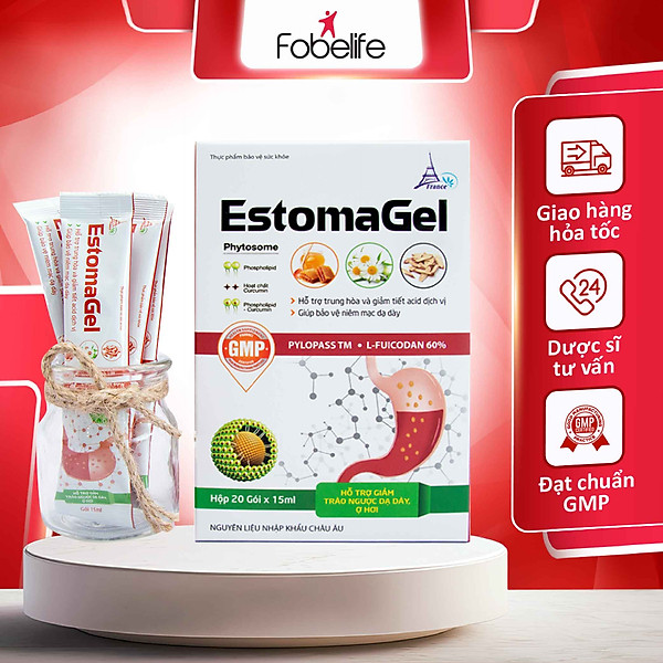 Gói Uống Giảm Nhanh Cơn Đau Dạ Dày Trào Ngược Thực Quản ESTOMAGEL ( Hộp 20 gói dạng nước )