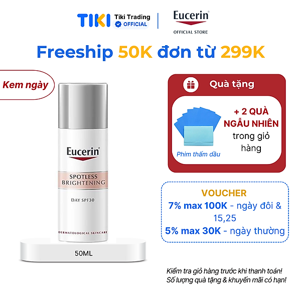 Kem dưỡng ngày giảm thâm nám & sáng da Eucerin Spotless Brightening SPF30 50ml