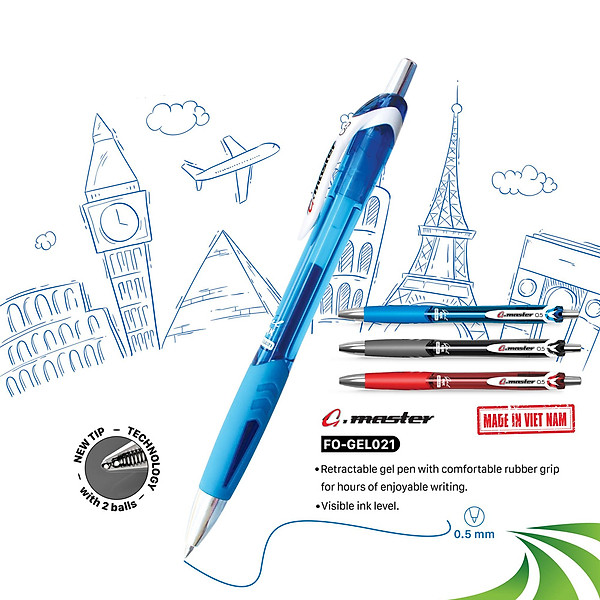 Bút gel G Master Thiên Long Flexoffice FO-GEL021 - Mực Xanh