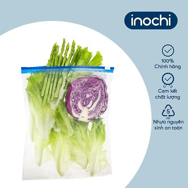 Túi zipper đa năng Shinshen 3L (có khoá kéo loại xanh - đáy mở rộng) - Hộp 20 túi