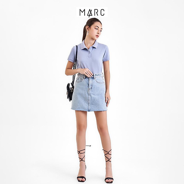 Áo thun polo nữ Marc Fashion trơn cơ bản basic vải mềm mịn mát CBMH091822