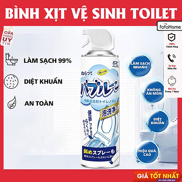 Chai Xịt Bọt Làm Sạch Vệ Sinh Bồn Cầu Toilet Dung Tích 500 Ml Tẩy Rửa Mọi Vết Bẩn Hương Chanh Thơm Mát
