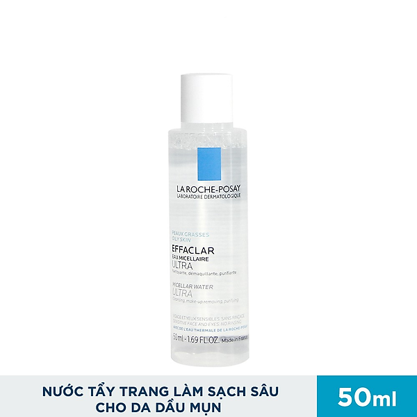 LAROCHE-POSAY NƯỚC TẨY TRANG SẠCH SÂU CHO DA DẦU NHẬY CẢM EFFACLAR MICELLAR WATER 50ML