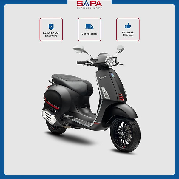 Xe Máy Vespa Sprint S 150 Abs Màu Đen Nhám