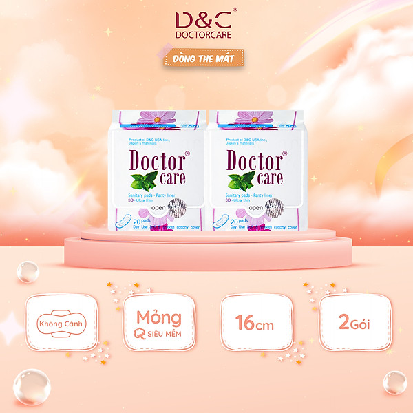 Combo 2 Băng vệ sinh hàng ngày Doctor Care tinh chất thảo dược 16 cm