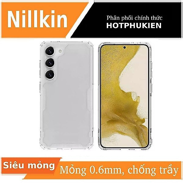 Ốp lưng TPU chống sốc cho Samsung Galaxy S23 / S23 Plus / S23 Ultra hiệu Nillkin Nature TPU Pro Case (chống chịu mọi va đập bảo vệ các góc, siêu mỏng chỉ 0.6mm) - hàng nhập khẩu