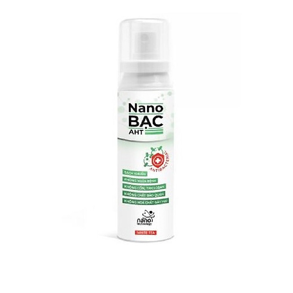 Chai xịt làm sạch virus Nano Bạc AHT 100 ml-Trắng/ Nano Silver AHT Sanitizer Spray 100 ml-White