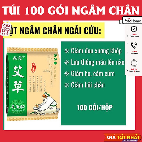 Túi 100 Gói Ngâm Chân Thảo Dược Gừng, Đương Quy, Nghệ Tay, Ngải Cứu Giúp Lưu Thông Máu, Giảm Đau Mỏi Còn Rất Nhiều Tác Dụng Tốt Cho Sức Khoẻ