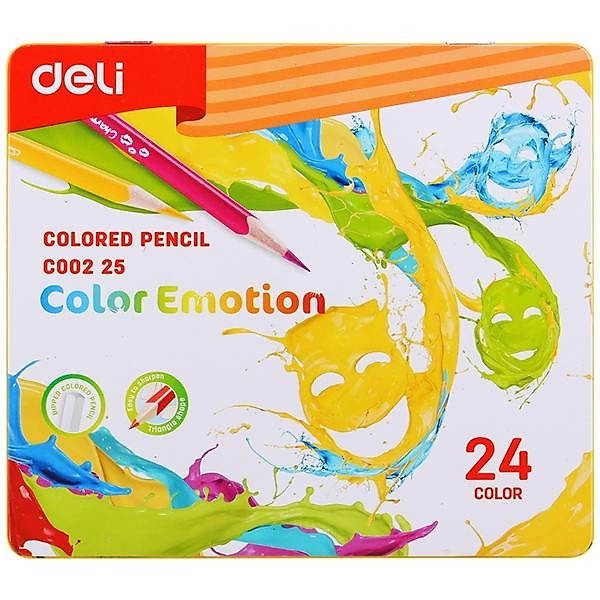 Bút chì màu học sinh hộp sắt Deli 12/24/36 màu/hộp - EC00205/EC00225/EC00235