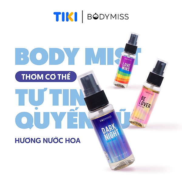 Bodymist unisex - xịt thơm toàn thân lưu hương lâu 6h tự tin đi học đi chơi BODYMISS 30ml (chai)