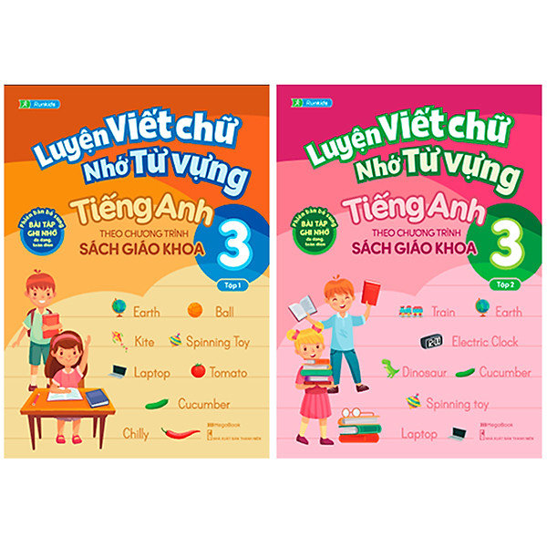 Combo Luyện Viết Chữ Nhớ Từ Vựng Tiếng Anh Theo Chương Trình Sách Giáo Khoa Lớp 3 – Tập 1 & 2