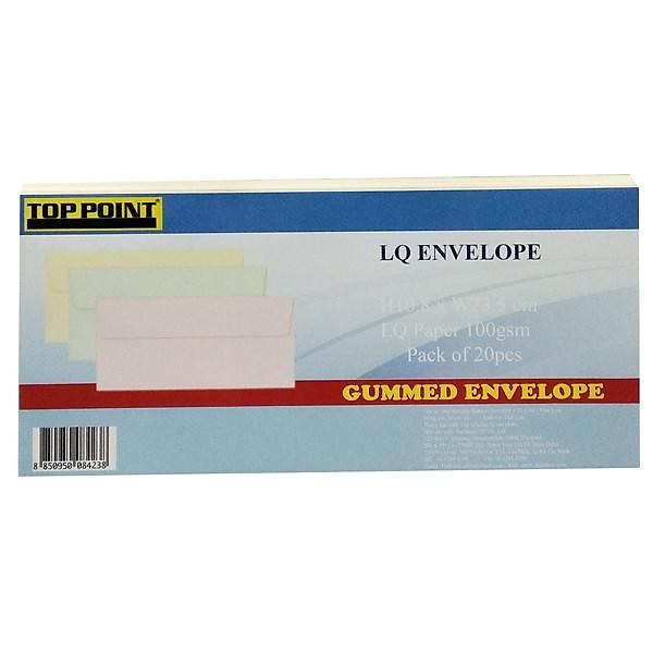 Bao Thư Toppoint Giấy Thơm Có Keo 10.8 x 23.5 cm - Kem (20 Cái/Lốc)