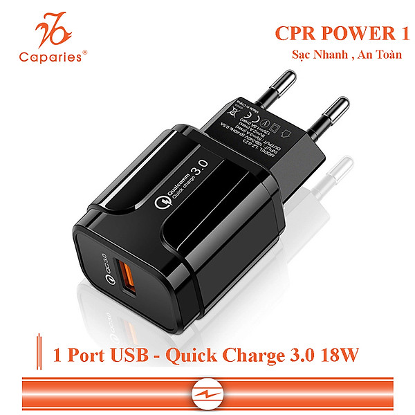 Củ Sạc Nhanh Quick Charge 3.0 Siêu Bền, 1 cổng USB , Chống Nóng, Sạc Nhanh 3.0