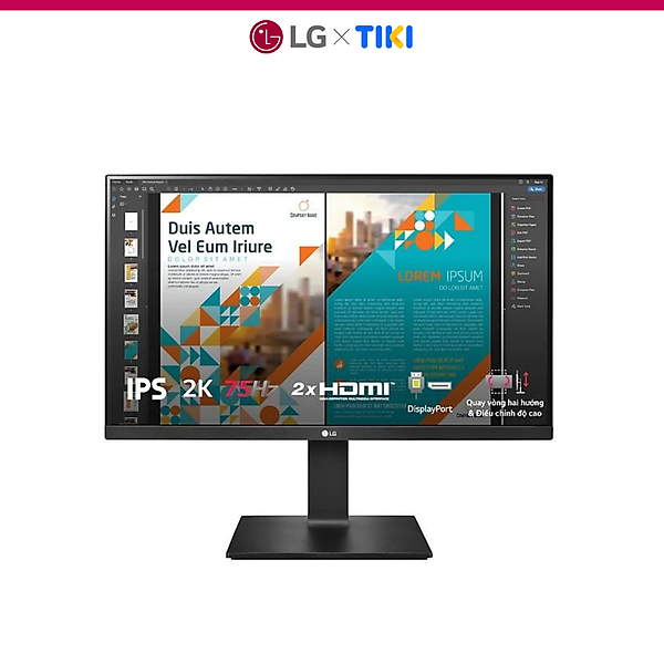 Màn hình máy tính LG QHD 23.8'' IPS HDR10 chân đế linh hoạt 24QP550-B Hàng Chính Hãng