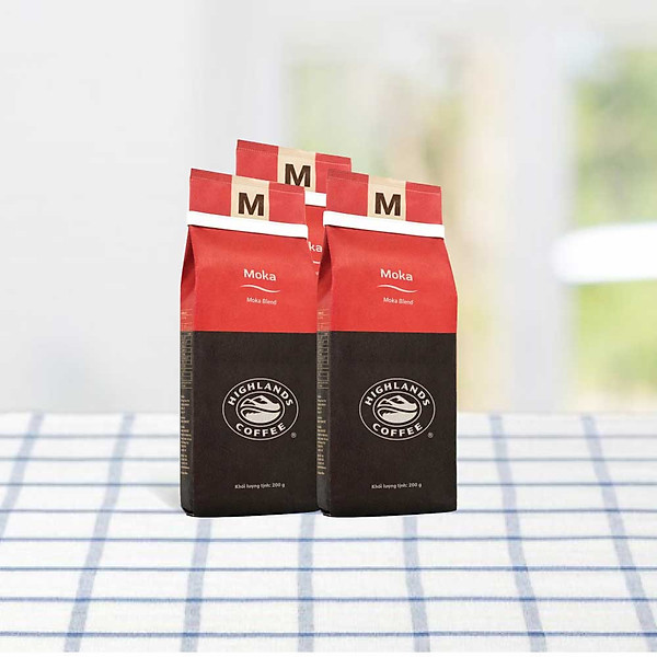 Combo 3 gói Cà Phê Rang Xay Moka Highlands Coffee (200g)