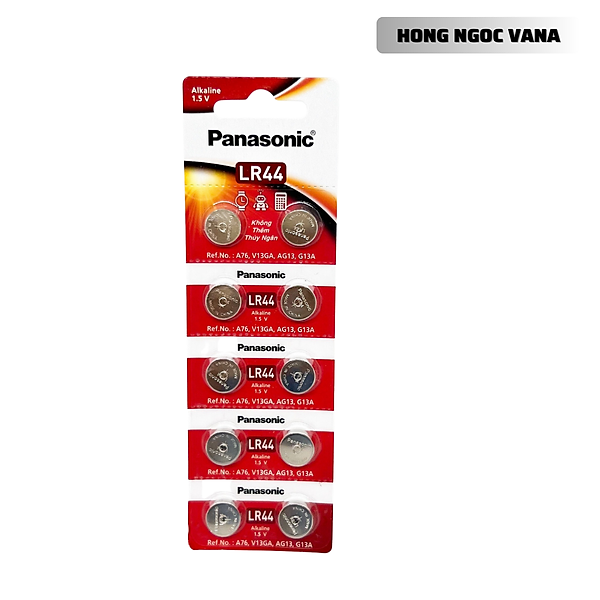 Vỉ 10 Pin LR44 ( A76 / AG13 ) 1,5V Panasonic - Hàng Chính Hãng