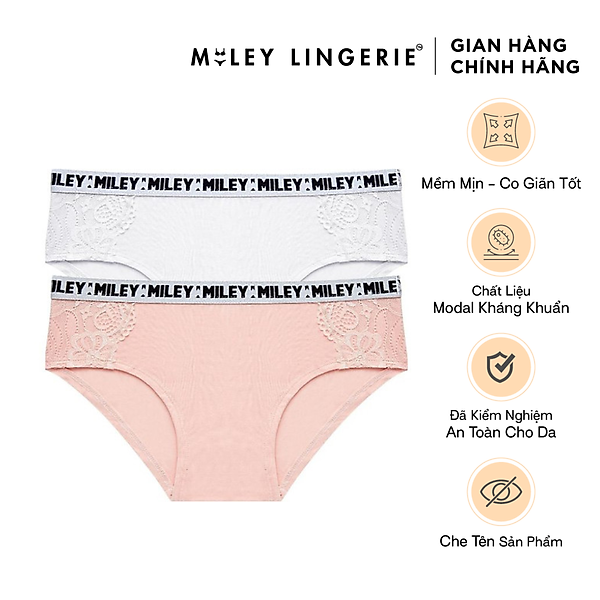 Bộ 2 Quần Lót Nữ Cotton Phối Ren Miley Lingerie FCB_05