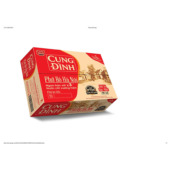Thùng Phở Bò Hà Nội Micoem Cung Đình (30 Gói)