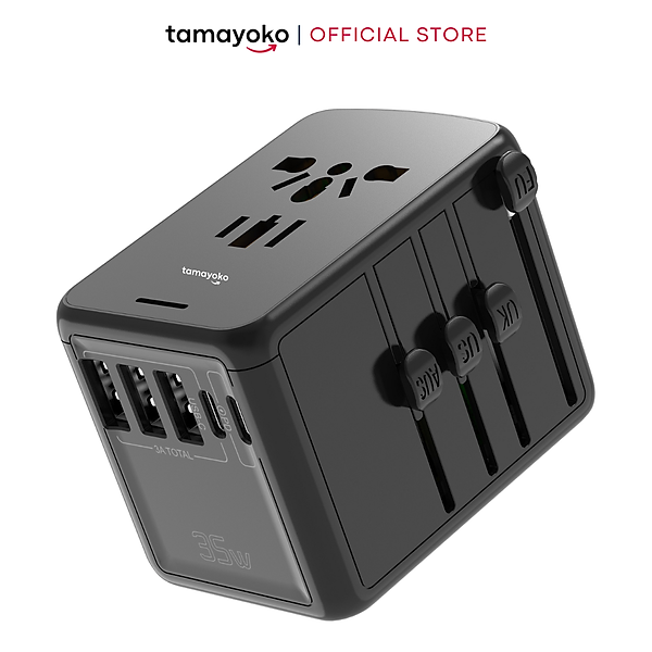 Ổ Cắm Điện Đa Năng Du Lịch Quốc Tế Tamayoko 5 Cổng Type-C & USB Cắm Tải 2000W