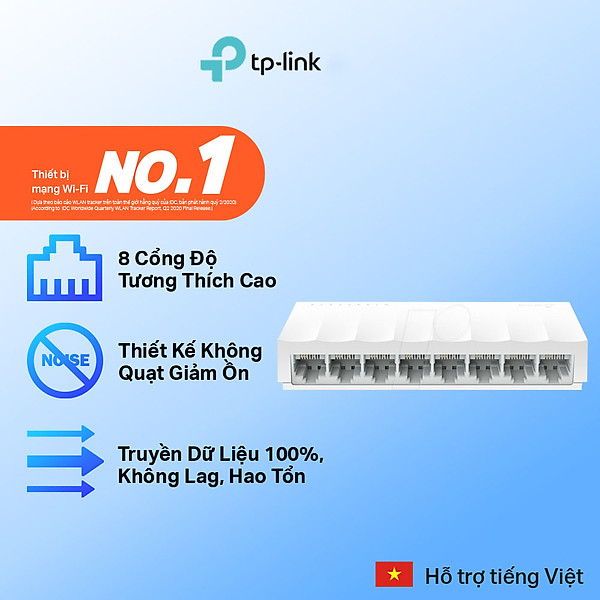 Bộ Chia Mạng Switch Để Bàn TP-Link LS1008 8 Cổng 10/100Mbps - Hàng Chính Hãng