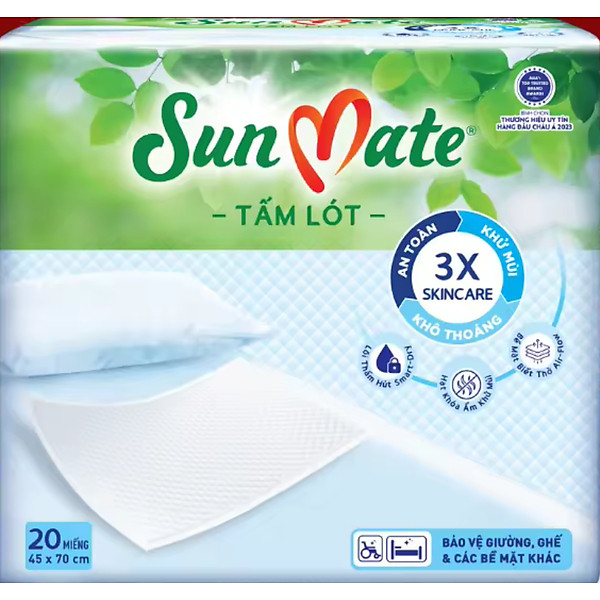Combo 2 Gói Tấm Lót Sunmate 20 Miếng (45*70cm) - Date luôn mới