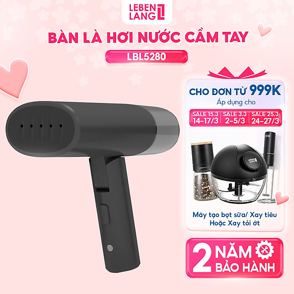 Bàn ủi hơi nước cầm tay Lebenlang LBL5280, thiết kế gấp gọn, công suất 900W, tặng kèm túi đựng, bảo hành 2 năm – hàng chính hãng
