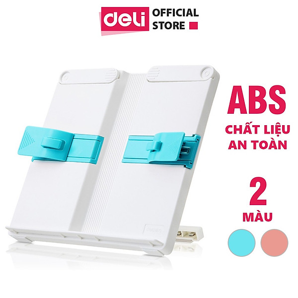 Giá đỡ sách, kẹp sách, đỡ điện thoại, ipad để bàn học Deli - Chống cận thị, chống gù lưng - Thiết kế thông minh tiện dụng dành cho bé - Màu xanh / màu hồng - 70531