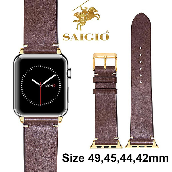Dây Đeo Apple Watch 49mm 45mm 44mm 42mm, Chất Liệu Da Bò Cao Cấp, Phong Cách Vintage Hoài Cổ, Tương Thích Các Phiên Bản Series Ultra2/Ultra/SE2/SE/9/8/7/6/5/4/3/2/1