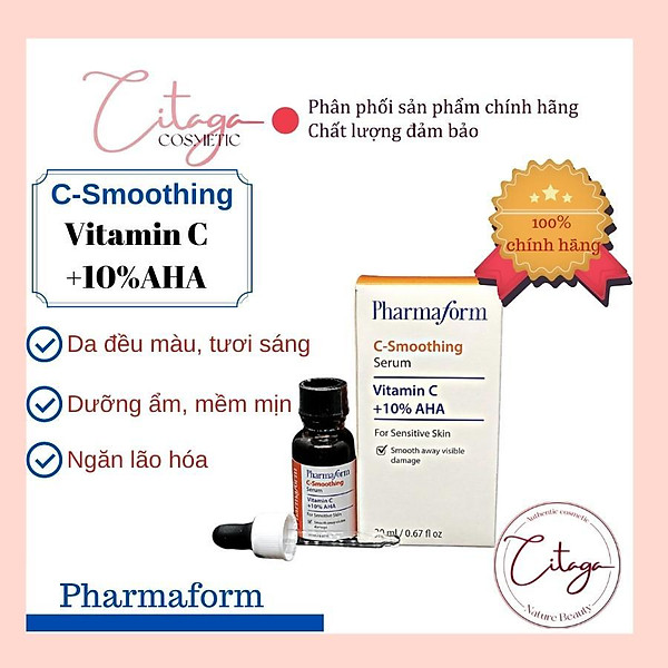 Tinh Chất Làm Sáng Và Trẻ Hóa Da, Chống Lão Hóa Vitamin C + 10% Aha Pharmaform