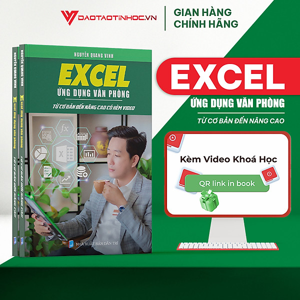 Combo 2 Sách Excel ĐÀO TẠO TIN HỌC Ứng Dụng Văn Phòng Từ Cơ Bản Đến Nâng Cao Có Kèm Video Khóa Học