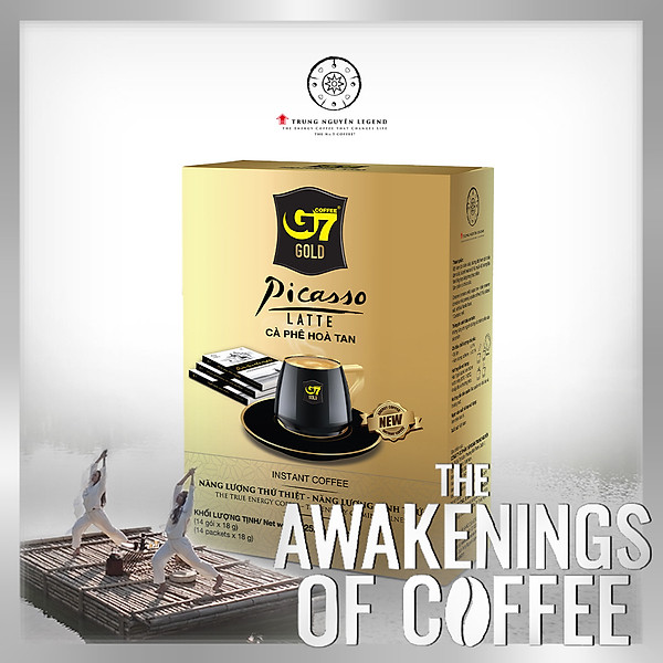 Trung Nguyên Legend - Cà phê sữa hòa tan G7 Gold Picasso Latte - Hộp 14 gói x 18gr