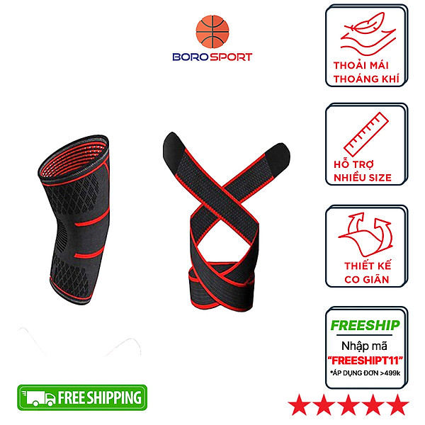 Băng quấn bó gối ( 1 cái ) bảo vệ đầu gối , khớp gối 2 trong 1 , Giúp tránh chấn thương , tăng khả năng vận động linh hoạt CLEACCO - Hàng chính hãng BORO SPORT