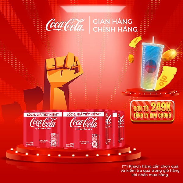 Thùng/Lốc 24 Lon Nước Ngọt Giải Khát Coca-Cola Vị Nguyên Bản Original 320m/Lon Coca-Cola Official Store