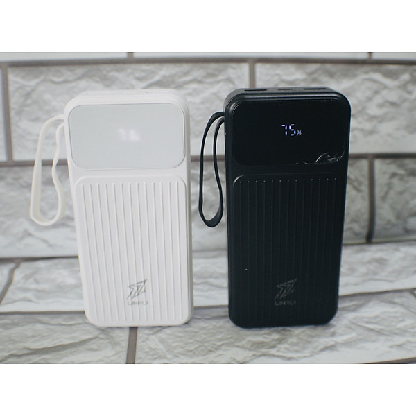 Pin Sạc Dự Phòng Sạc Nhanh Dung Lượng Lớn 20000mAh LINRUI LR008 Có Cáp Sẵn, Màn Hình LED Hiển Thị Pin - Hàng Chính Hãng