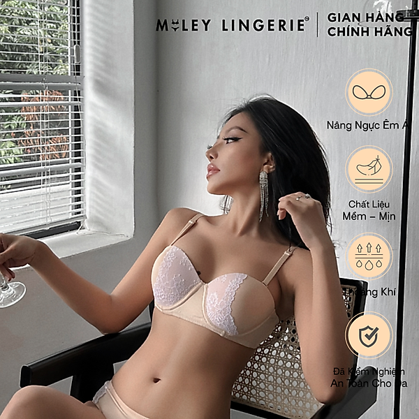 Áo Ngực Cúp Ngang Phối Viền Ren Miley Lingerie BRM09202